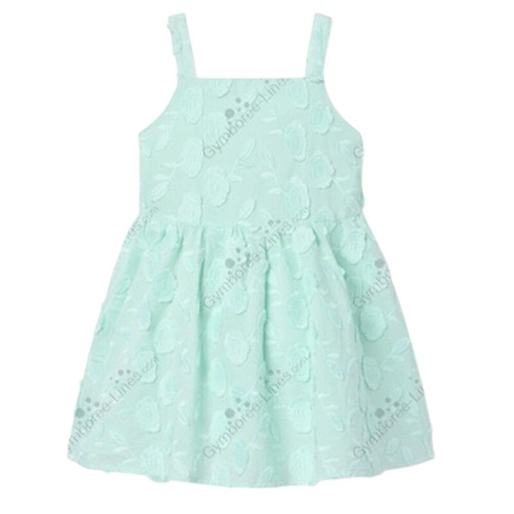 Janie and Jack Girls' Aqua Floral Appliqué Tank Dress 12/18 months